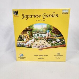 Sunsout Japanese Garden Fan Shaped Puzzle TC Chiu 1000 Piece Brand New